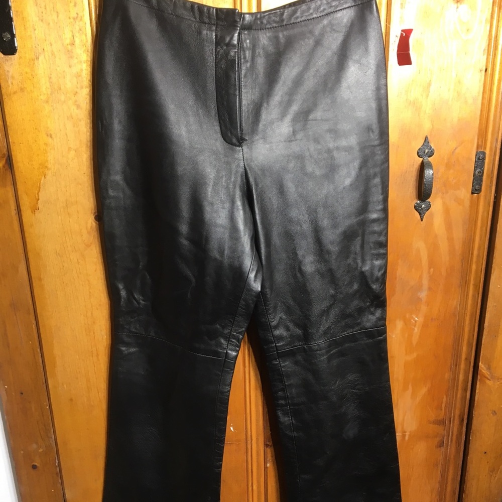 Danier Bootcut black leather pants super soft